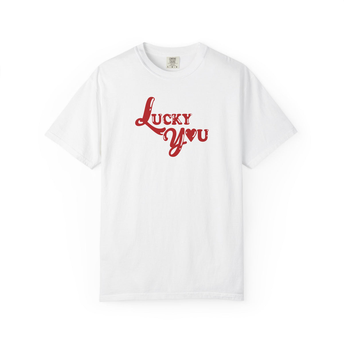 Lucky You T-Shirt — Retro Heart Script Graphic Tee