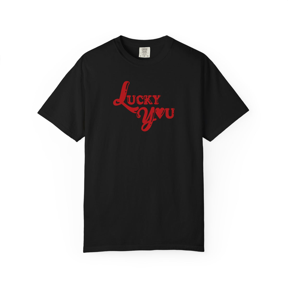 Lucky You T-Shirt — Retro Heart Script Graphic Tee