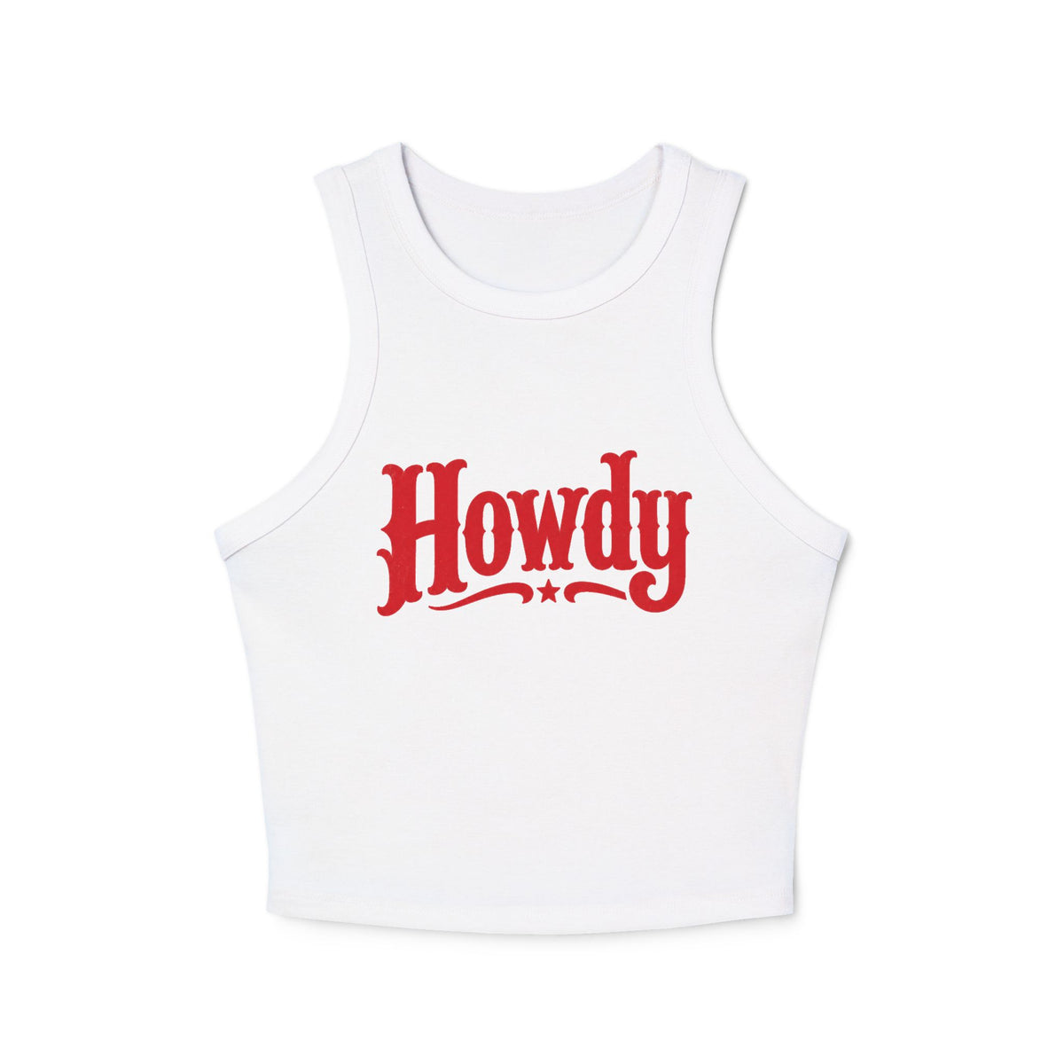 Howdy Racer Tank Top — Western Graphic Women's Crop Tank