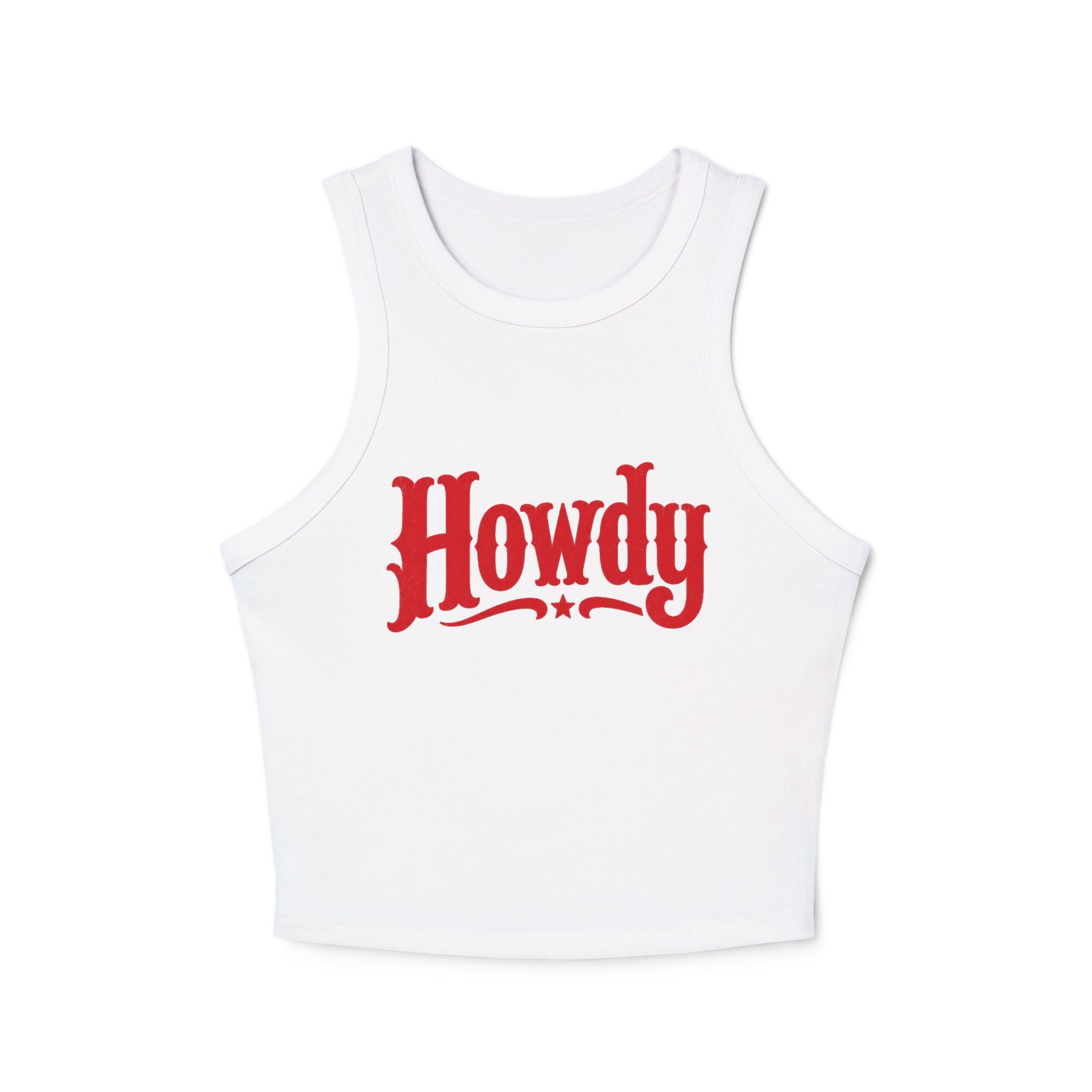 Howdy Racer Tank Top — Western Graphic Women's Crop Tank