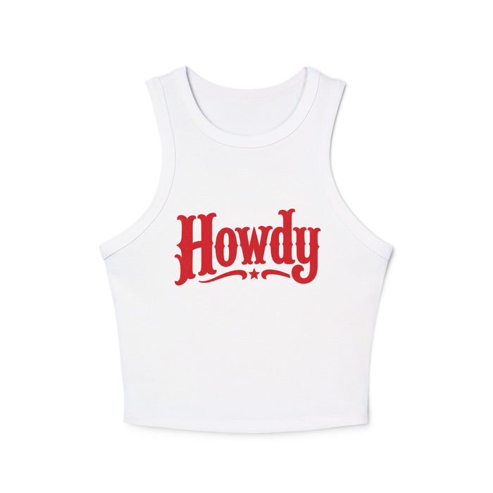 Howdy Racer Tank Top — Western Graphic Women's Crop Tank