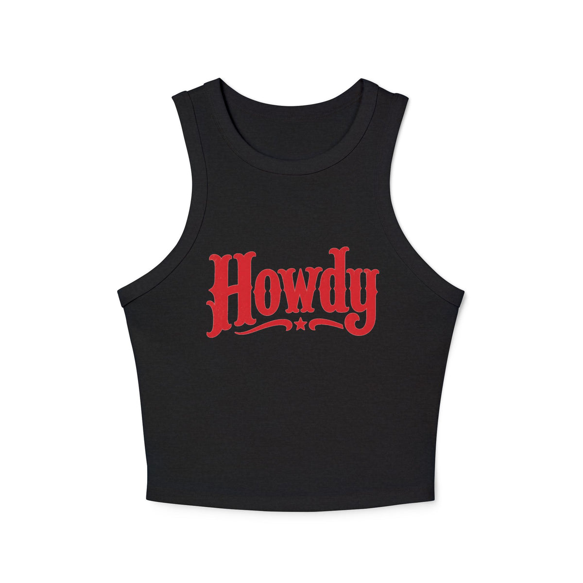 Howdy Racer Tank Top — Western Graphic Women's Crop Tank