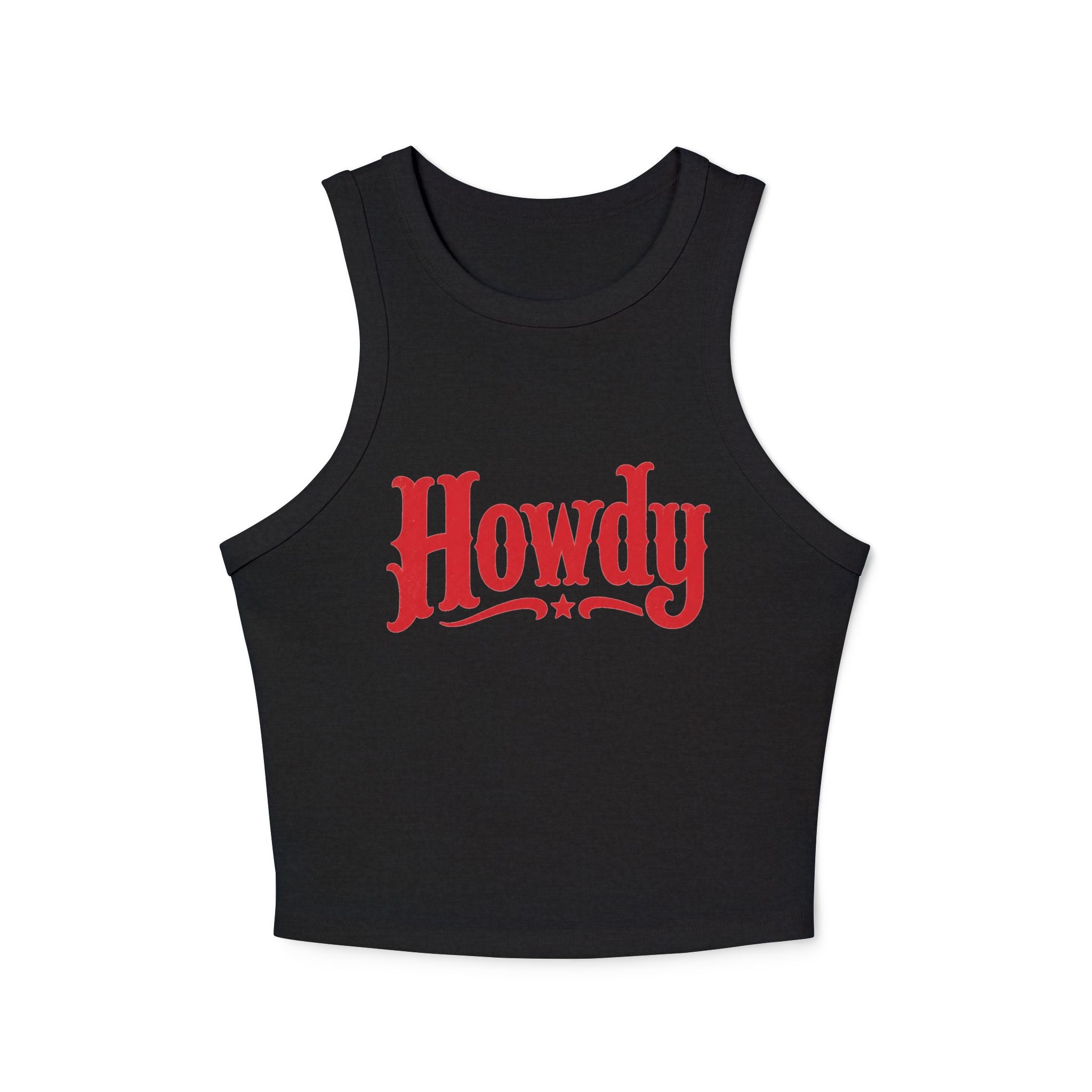 Howdy Racer Tank Top — Western Graphic Women's Crop Tank