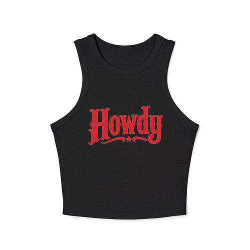Howdy Racer Tank Top — Western Graphic Women's Crop Tank