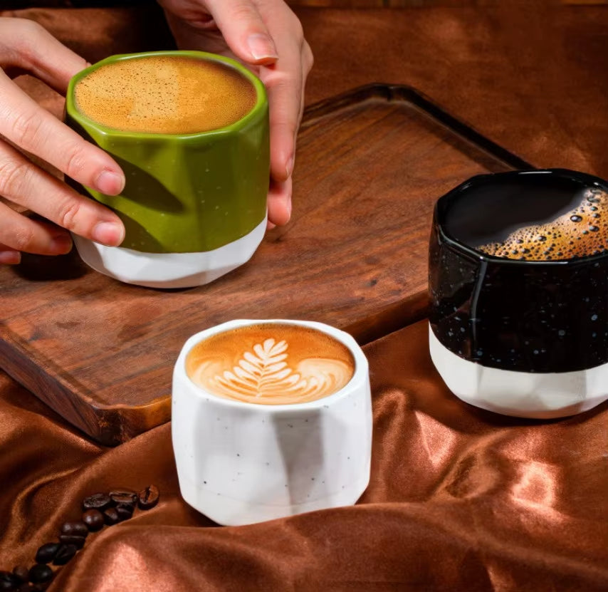 145Ml 260Ml Japanese Ceramic Espresso Coffee Tea Cup Custom Logo Handmade Porcelain Arabic Latte Cups Colored Coffee Mug