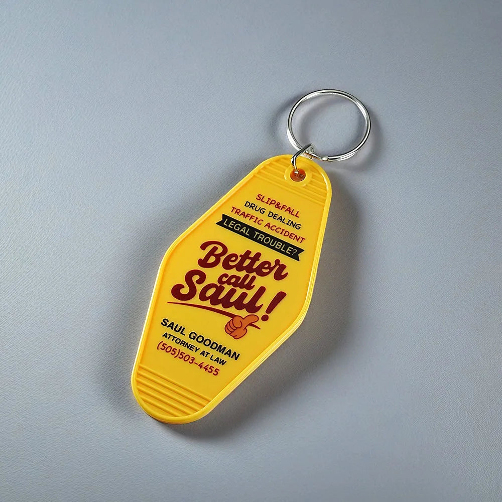 Breaking Bad Better Call Saul Goodman Keychain LWYRUP License Plate Keyring Vintage TV Series Peripheral Pendant