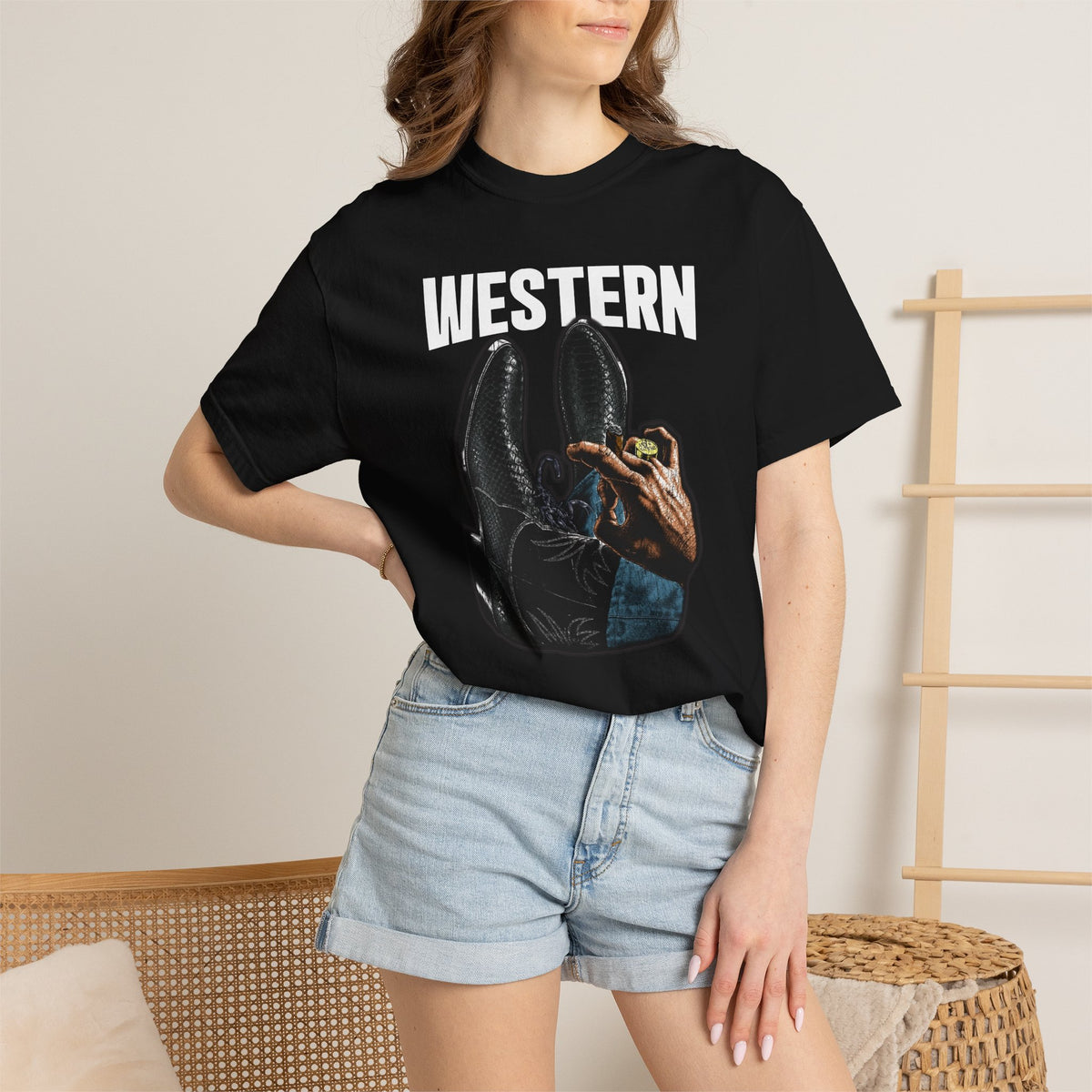 Western Alien Encounter T-Shirt — Vintage Sci‑Fi Cowboy Graphic Tee
