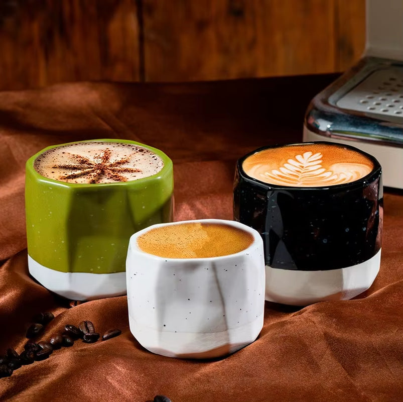 145Ml 260Ml Japanese Ceramic Espresso Coffee Tea Cup Custom Logo Handmade Porcelain Arabic Latte Cups Colored Coffee Mug