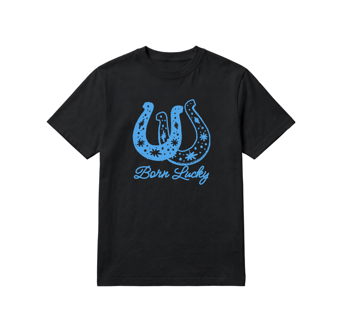 Born Lucky T-Shirt — Lucky Horseshoe Western Graphic Tee