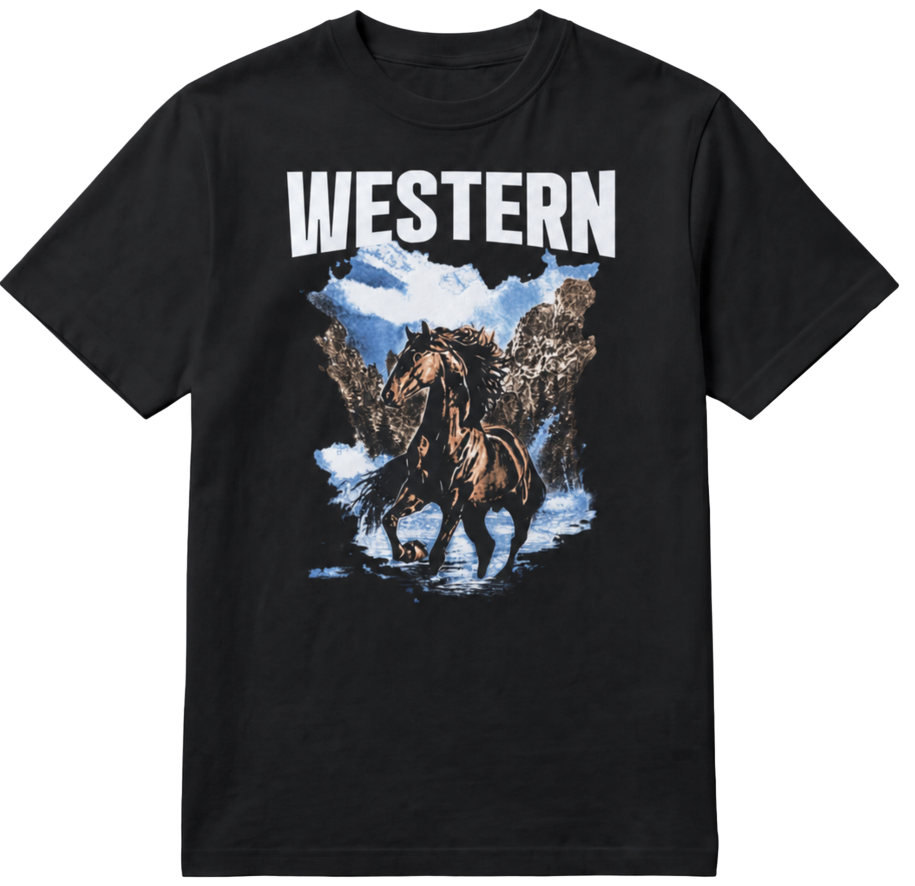 Western Horse T-Shirt — Vintage Rodeo Cowboy Graphic Tee