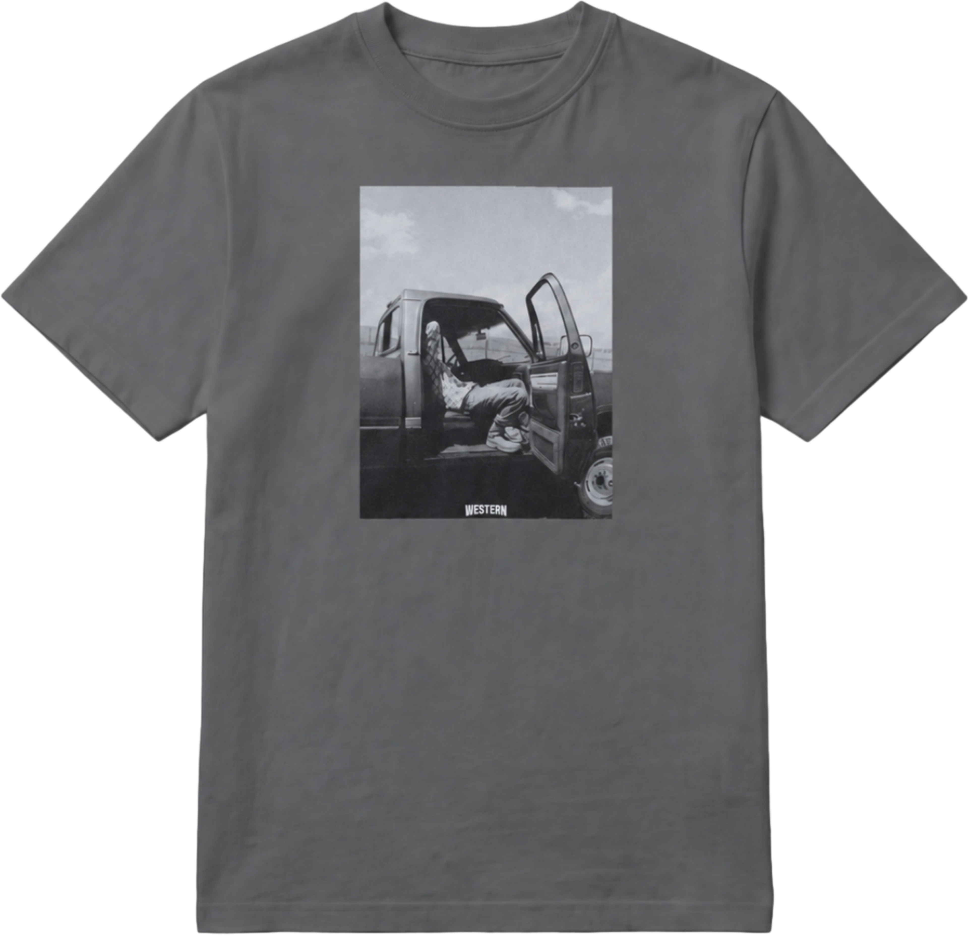 Tired Cowboy T-Shirt — Black & White Cowboy Graphic Tee