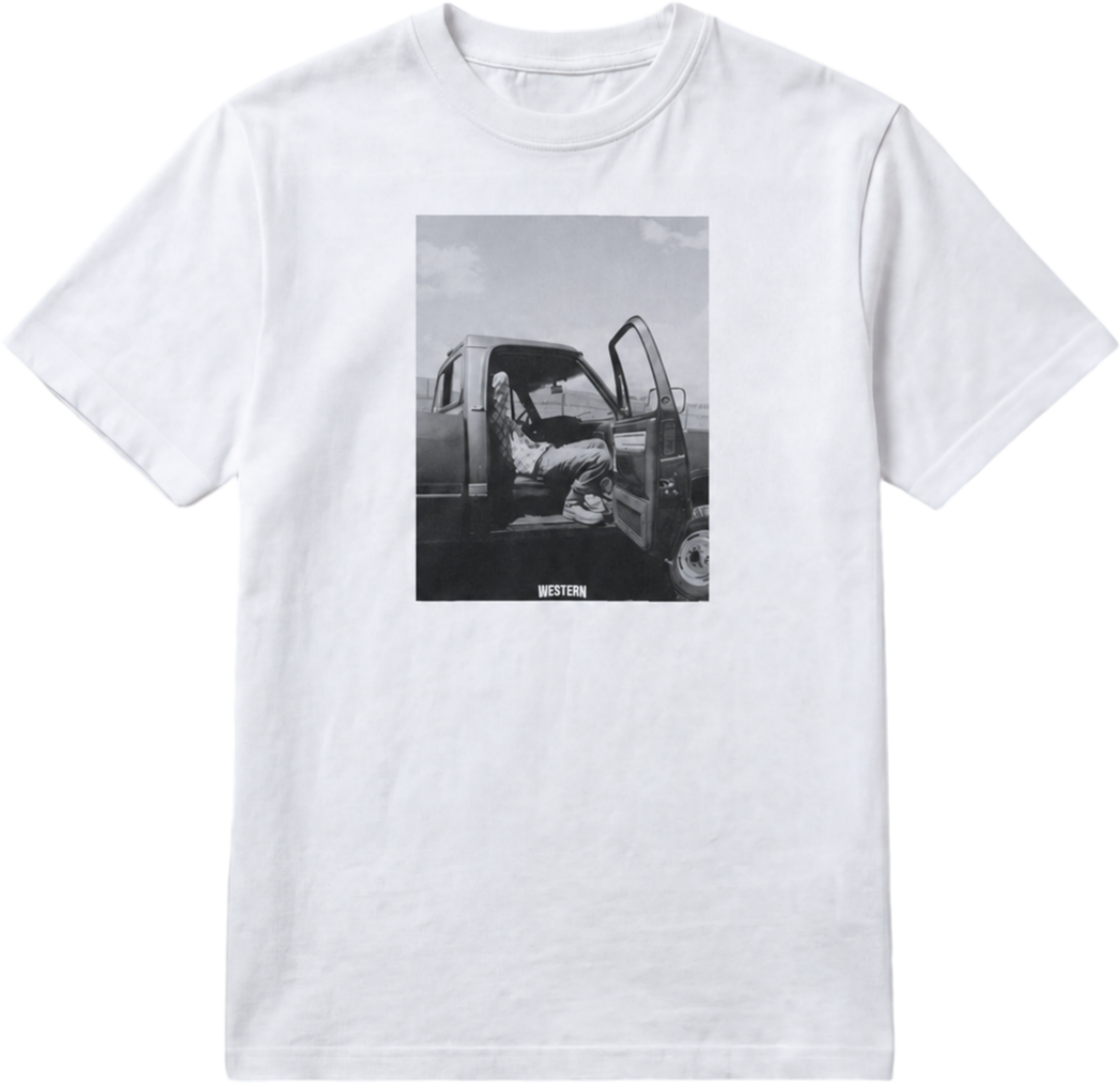 Tired Cowboy T-Shirt — Black & White Cowboy Graphic Tee