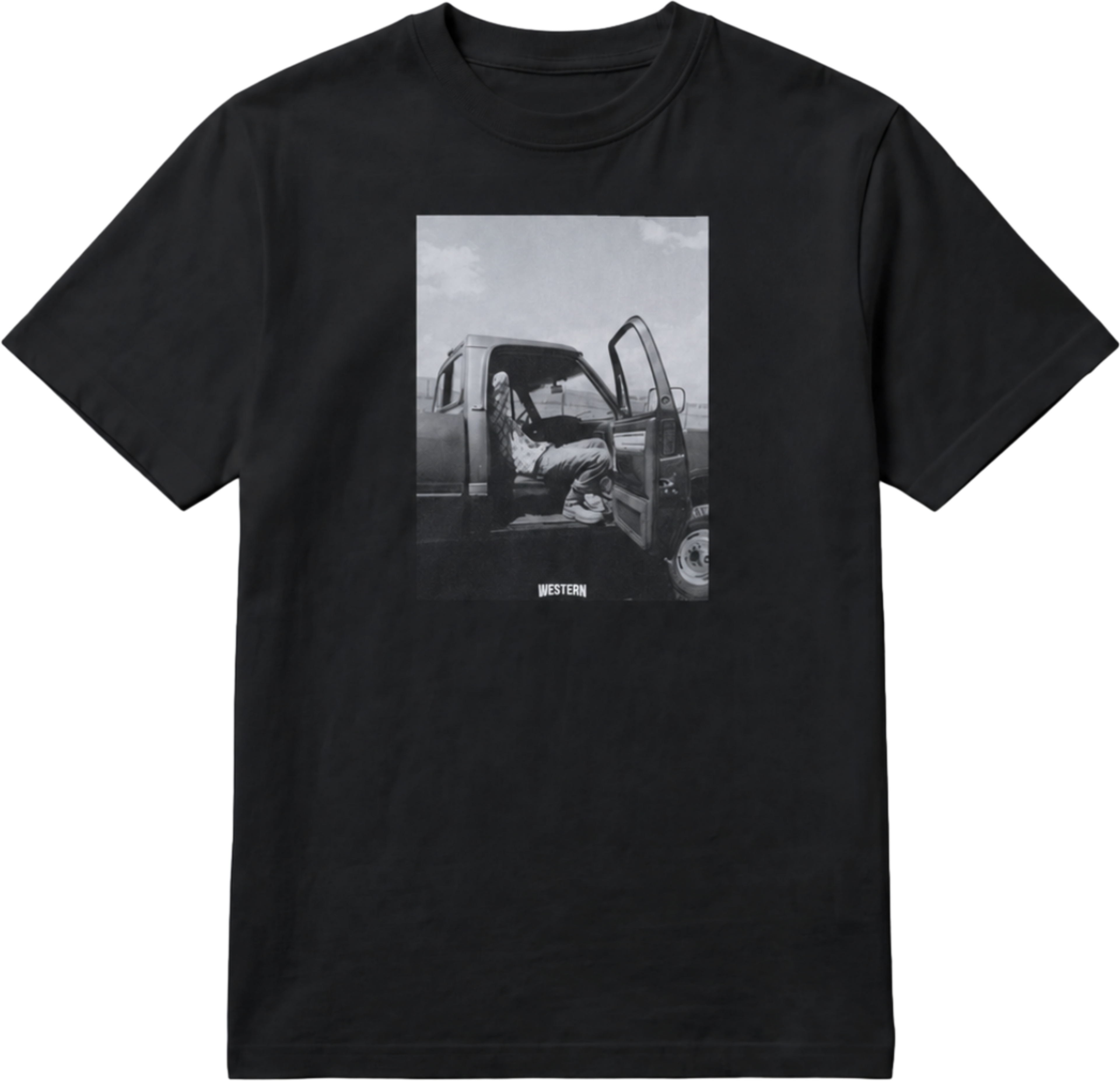 Tired Cowboy T-Shirt — Black & White Cowboy Graphic Tee